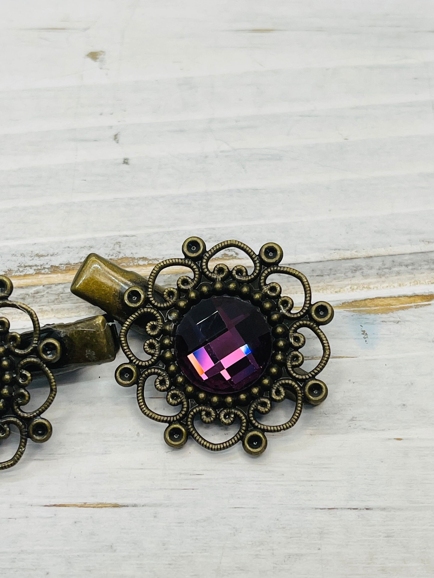 Amethyst Crystal Vintage Hair Clips For Women/ Girls , Wedding Hair Accessories, New Style Vintage Hair Clips by AccentsBySonia