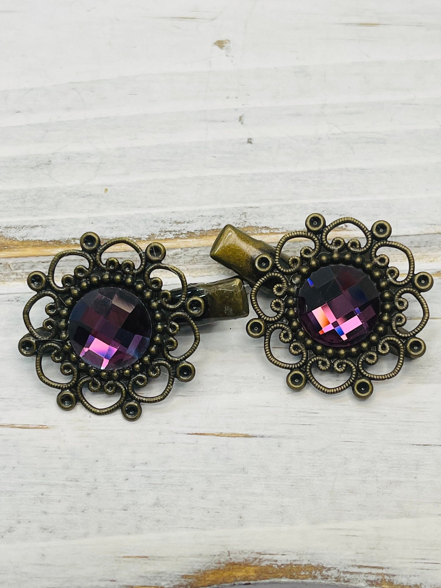 Amethyst Crystal Vintage Hair Clips For Women/ Girls , Wedding Hair Accessories, New Style Vintage Hair Clips by AccentsBySonia