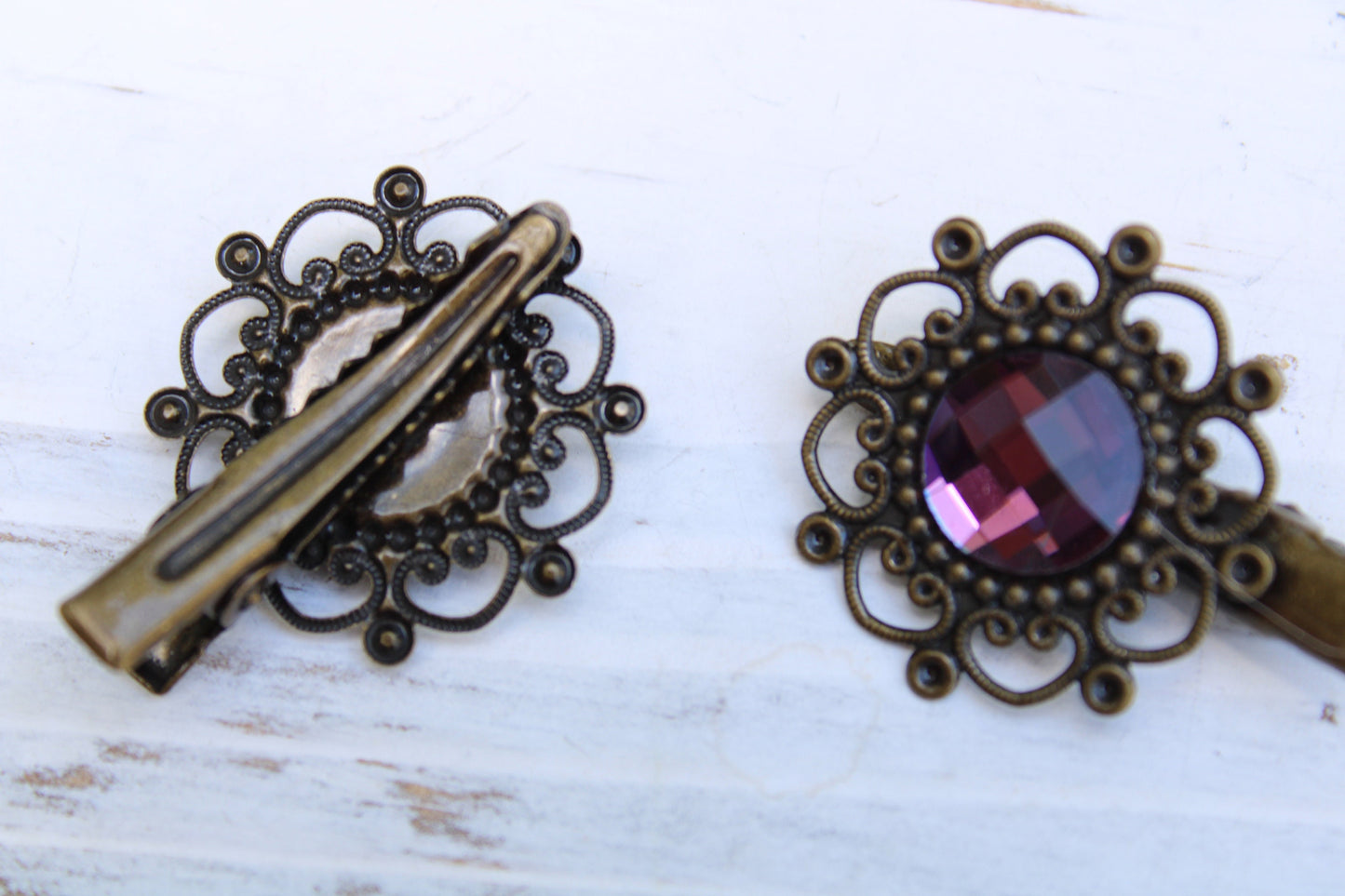 Amethyst Crystal Vintage Hair Clips For Women/ Girls , Wedding Hair Accessories, New Style Vintage Hair Clips by AccentsBySonia
